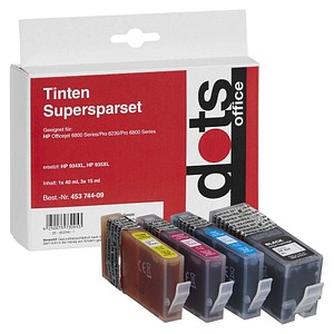 DOTS schwarz, cyan, magenta, gelb Druckerpatronen kompatibel zu HP 934XL/935XL (X4E; 1 Pack = 4 St.