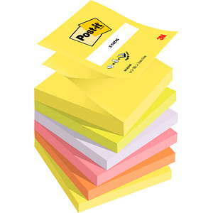 3M Post-it Z-Notes Haftnotizen - 76 x 76 mm - 100 Blatt/Block - neon-gelb - 6 Stück (R330-NR)