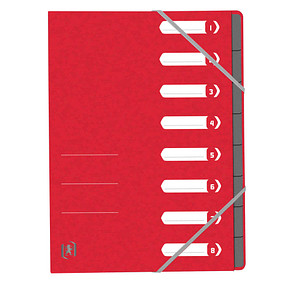 OXFORD Ordnungsmappe Top File+, DIN A4, 8 Fächer, rot 390 g/qm Colorspankarton