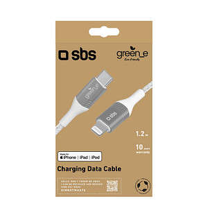 SBS GreenLine USB-C auf Lightning Kabel 1.2m MFi weiß - Kabel - Digital/Daten ( GRECABLELIGTC12BW )