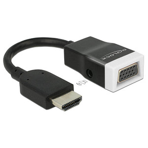 DELOCK Adapterkabel HDMI-A St > VGA Bu mit Audio (screwless)