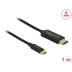 DELOCK - Videoschnittstellen-Converter - HDMI / USB - USB-C (M) bis HDMI (M) - 1 m - Schwarz