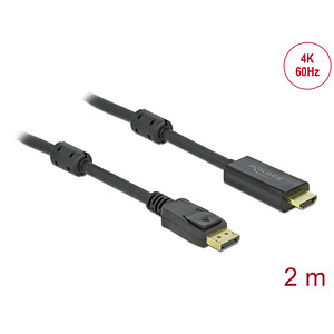 DELOCK Aktives DisplayPort 1.2 zu HDMI Kabel 4K 60 Hz 2 m