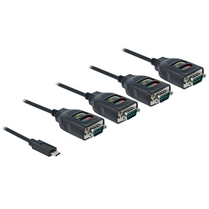 DELOCK - Kabel USB / seriell - USB-C (M) bis DB-9 (M) 90 mA - 38/48/60/72 cm - Distanzschrauben, akt