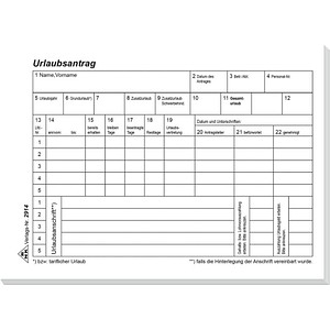 RNK VERLAG RNK-Verlag Urlaubsabwesenheitsmeldung Formularbücher 2914