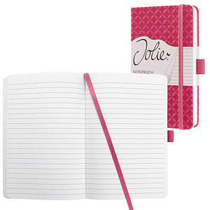 SIGEL Notizbuch \"Jolie Flair\", DIN A6, liniert, pink Hardcover-Einband, aus geprägtem PU, 87 Blatt,