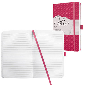 SIGEL Notizbuch \"Jolie Flair\", DIN A5, liniert, pink Hardcover-Einband, aus geprägtem PU, 87 Blatt,