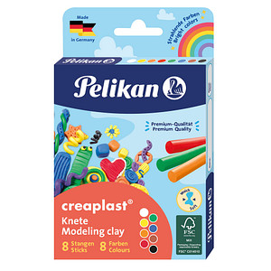 PELIKAN Knete Creaplast farbsortiert, 160,0 g; 1 Pack = 8 St.